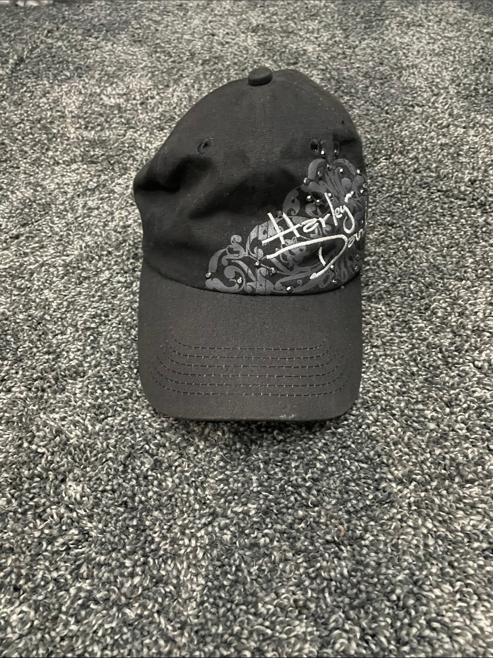 Harley-Davidson Black Cap with Gray Script Accent